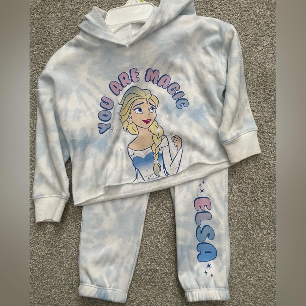 Jumping Beans Elsa Frozen Kids Hoodie & Sweats 2 Piece Set. NWOT.